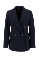 Dark Blue Notched Lapel Blazer 1