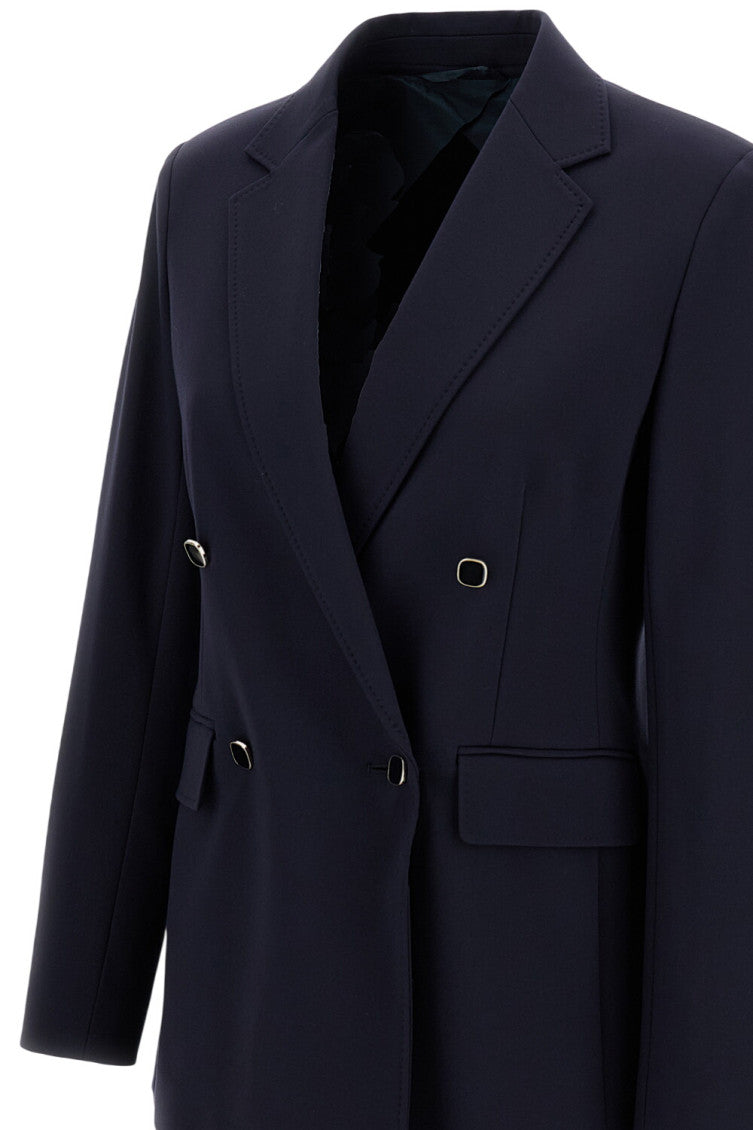 Dark Blue Notched Lapel Blazer 3