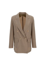 Beige Notched Lapel Blazer 1