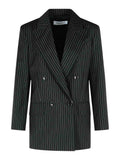 Black Stripes Peaked Lapel Blazer 1