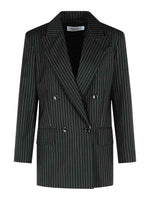 Black Stripes Peaked Lapel Blazer 1