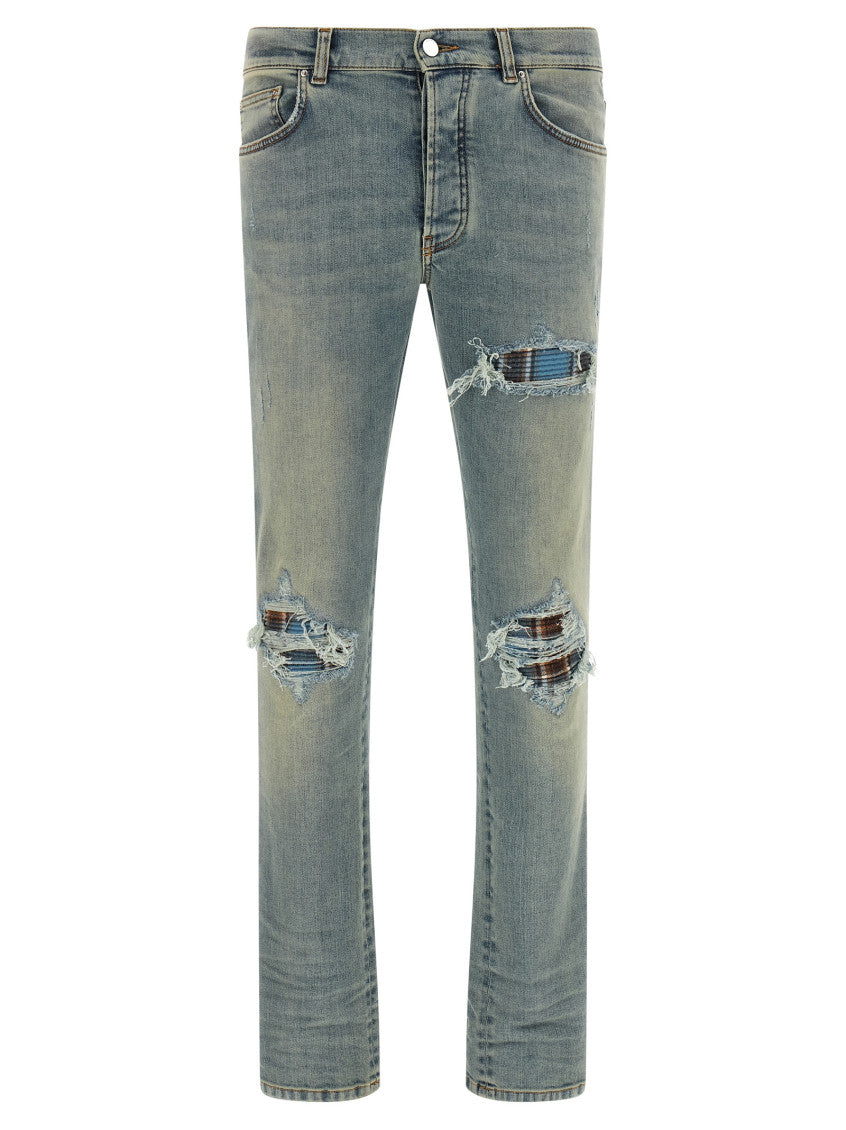 Blue Skinny Mid Rise Jeans 1