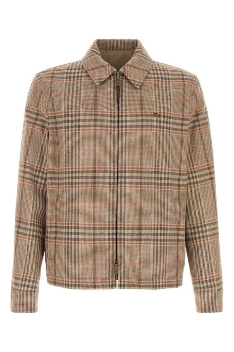 Beige Reversible Plaid Jacket 1