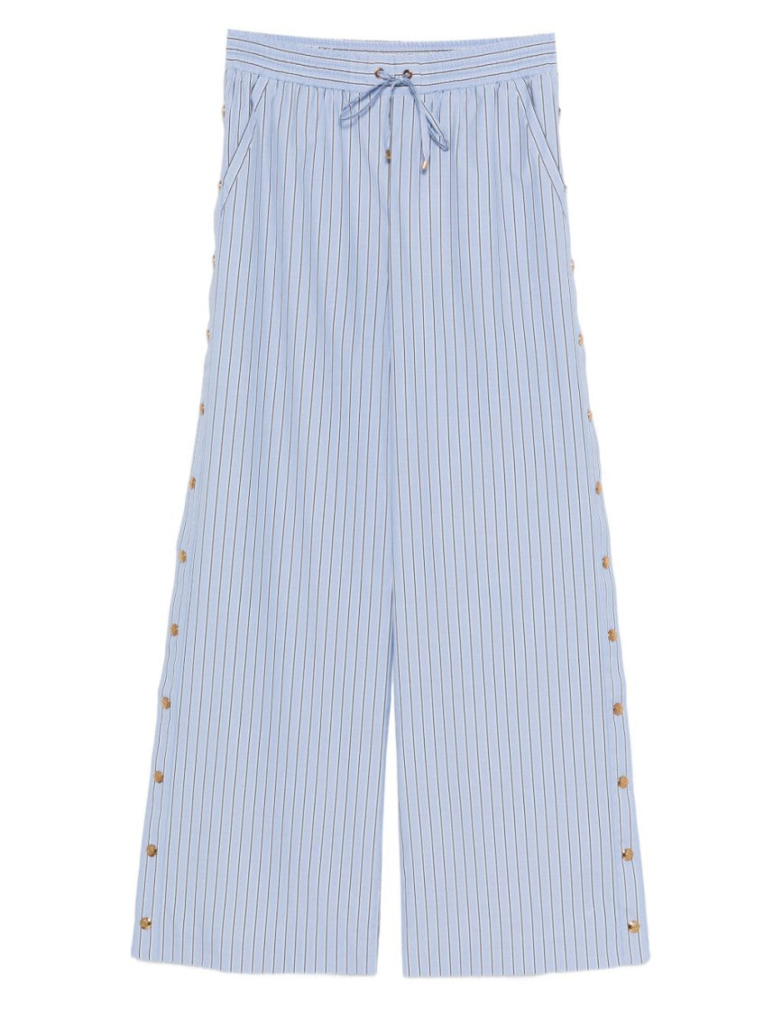 Sky Blue Stripes Drawstring Pant 1