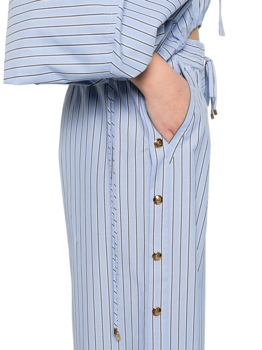 Sky Blue Stripes Drawstring Pant 4