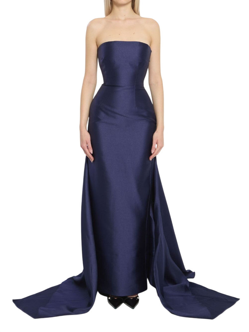 Blue Strapless Maxi Dress 1