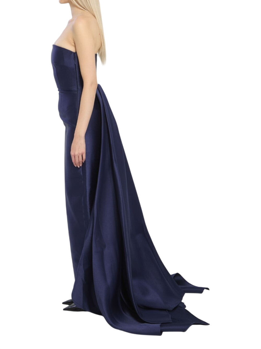 Blue Strapless Maxi Dress 2