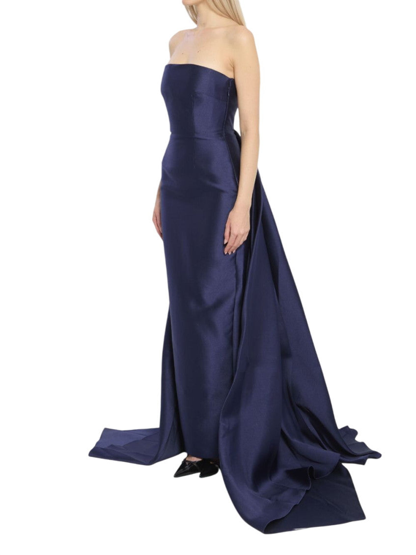 Blue Strapless Maxi Dress 3