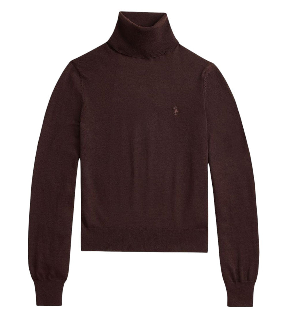 Brown Knitted Turtle Neck Sweater 1