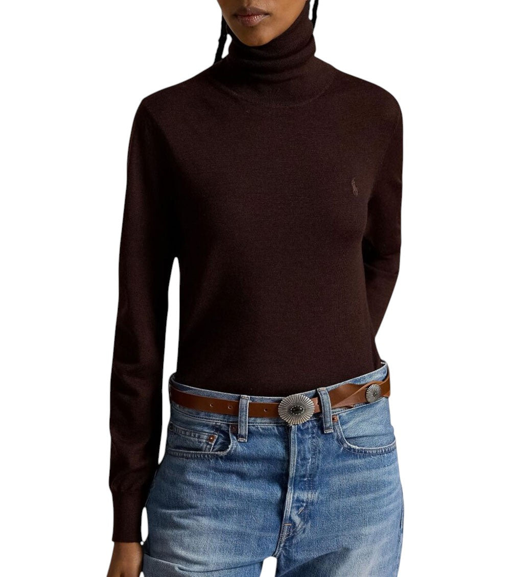 Brown Knitted Turtle Neck Sweater 2