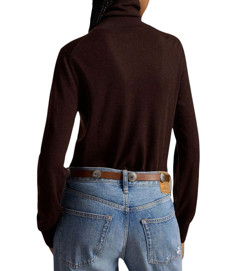Brown Knitted Turtle Neck Sweater 3