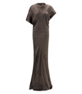 Brown Cowl Neck Maxi Dress 1