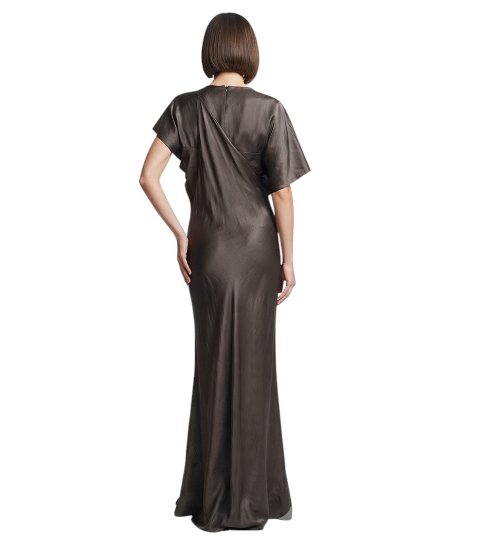 Brown Cowl Neck Maxi Dress 4
