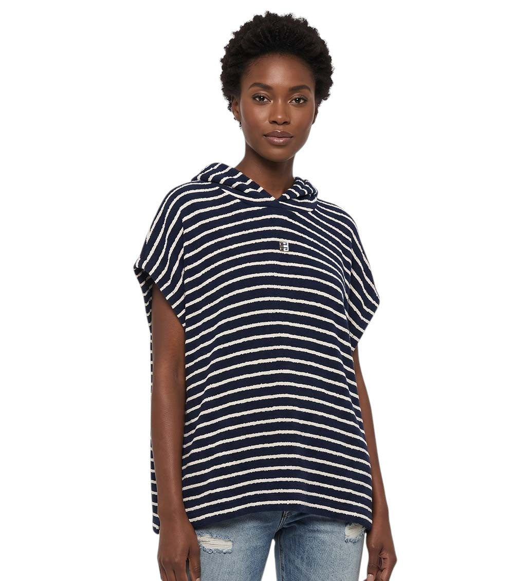 Blue Stripes Hood Sweatshirt 1