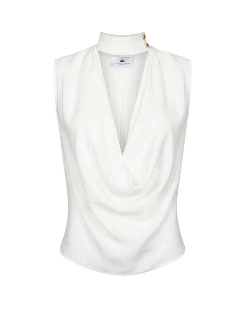 White Mock Collar Top 1