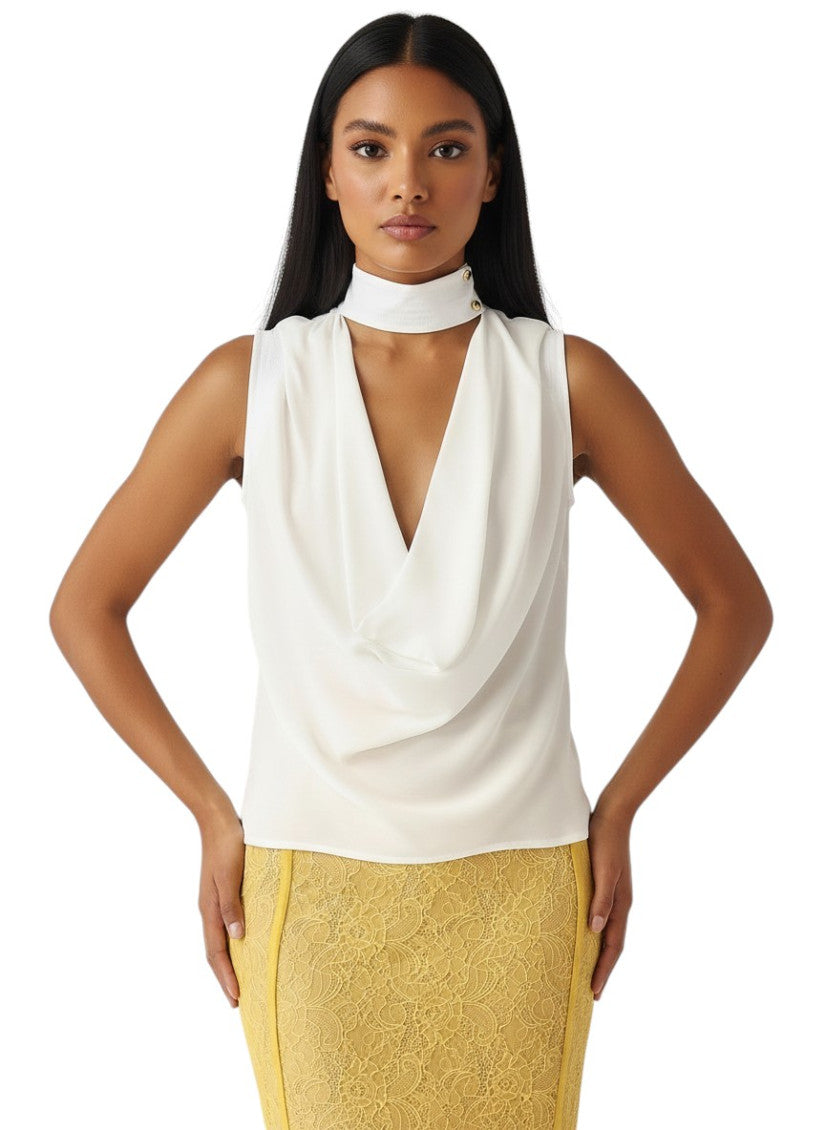 White Mock Collar Top 2