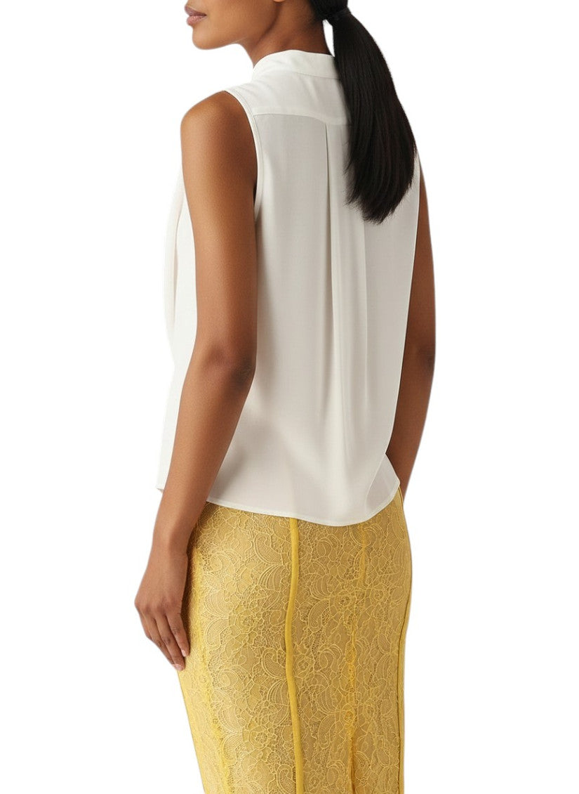White Mock Collar Top 3