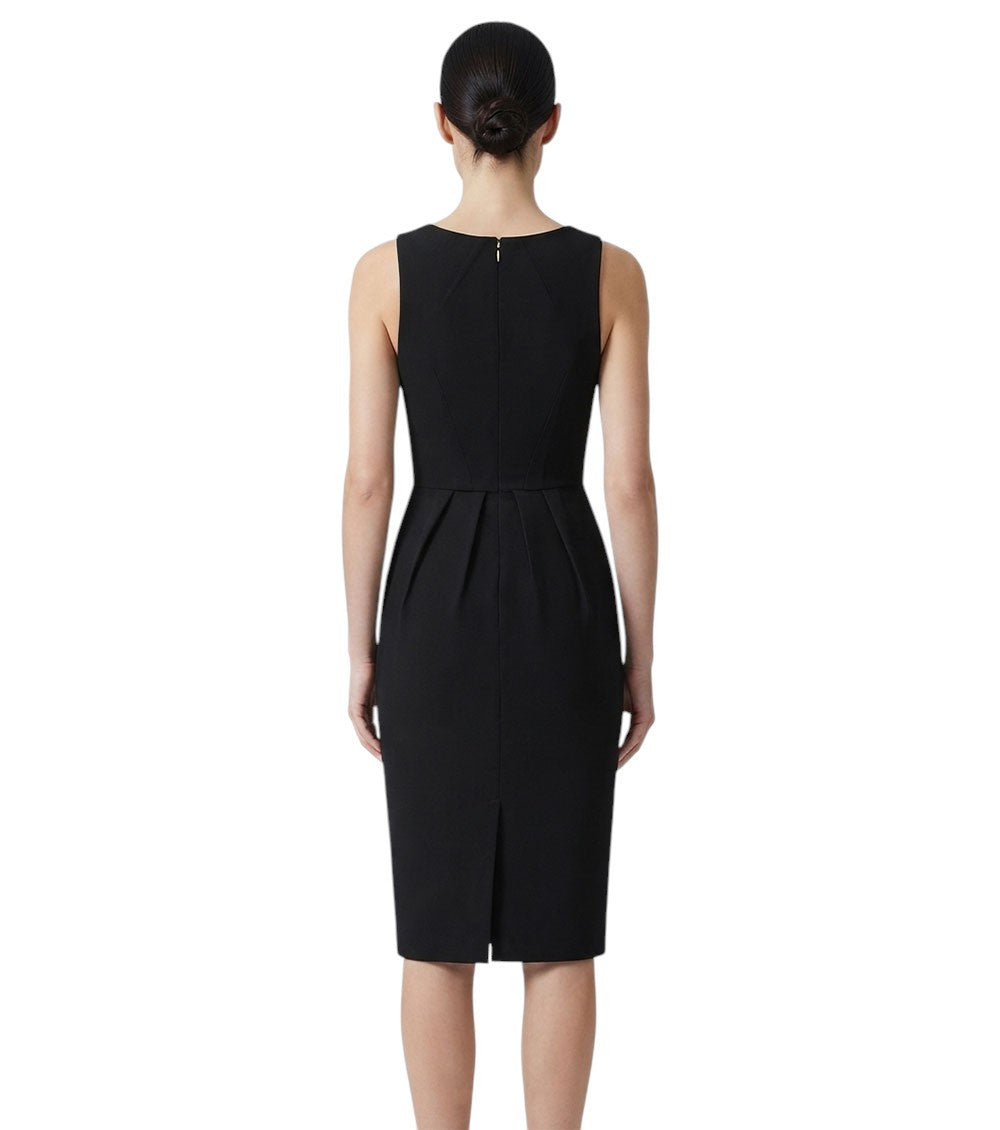 Black V Neck Midi Dress 2