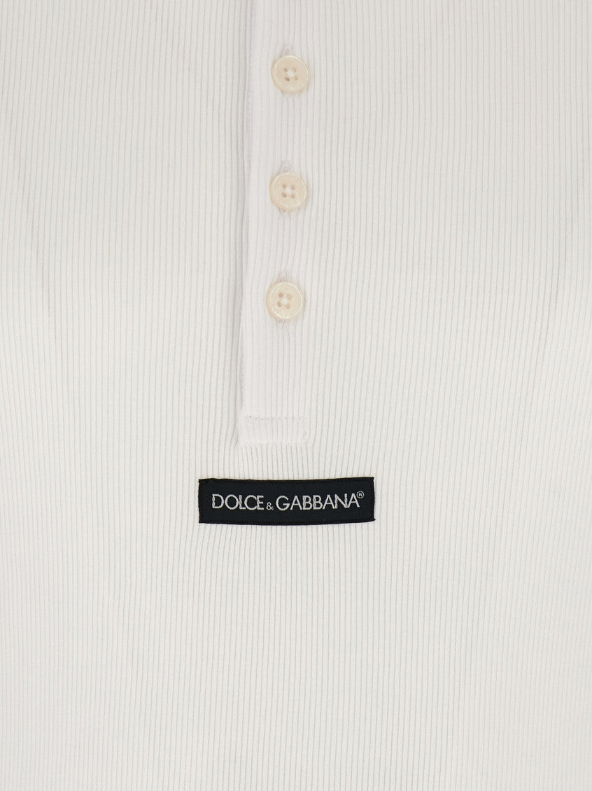 White Slim Henley T-Shirt 4