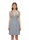 Grey Stripes V Neck Mini Dress 1