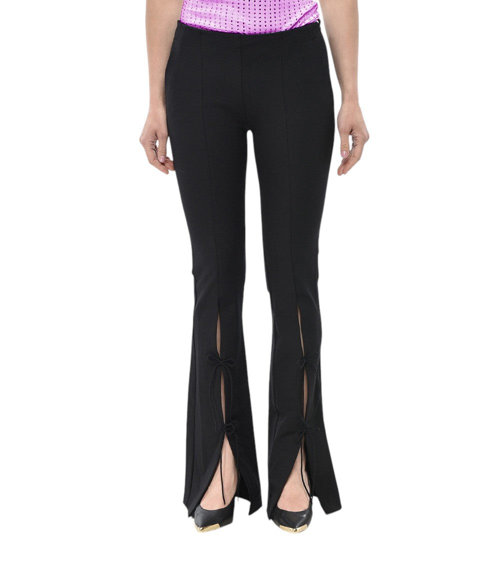 Black Bootcut Flat Front Pants 1