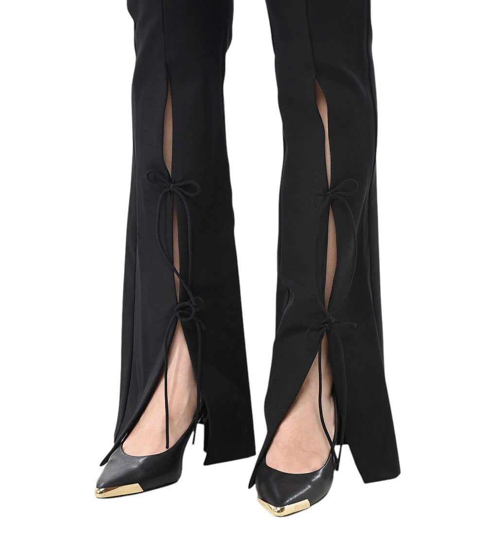 Black Bootcut Flat Front Pants 3