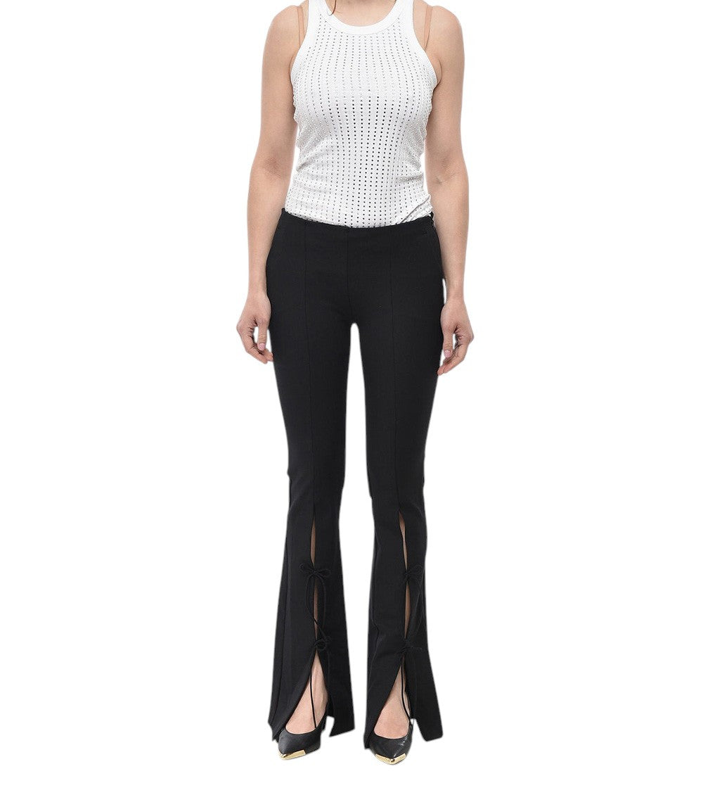 Black Bootcut Flat Front Pants 4