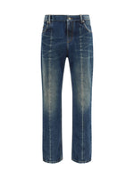 Blue Straight Distressed Jeans 1