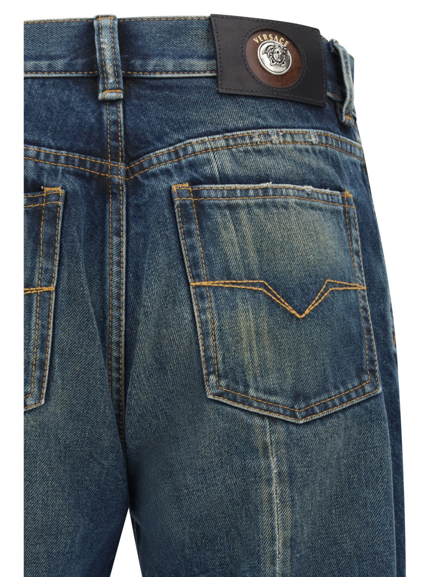 Blue Straight Distressed Jeans 3