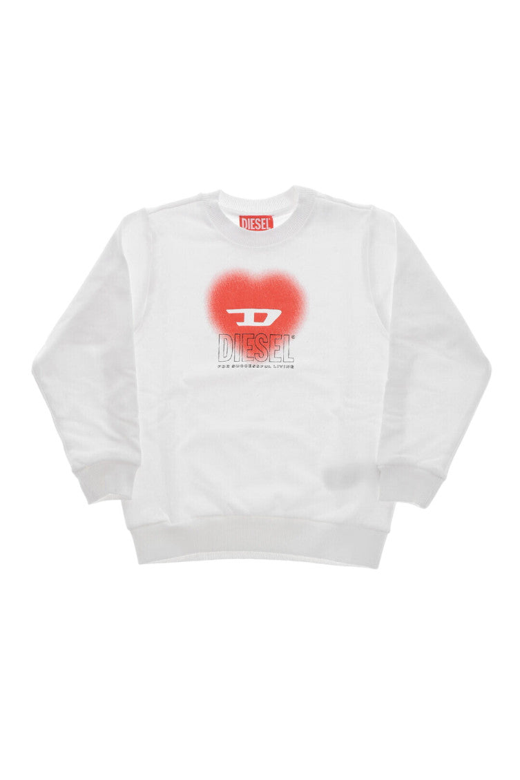 Girls White Graphic Sweatshirt 1