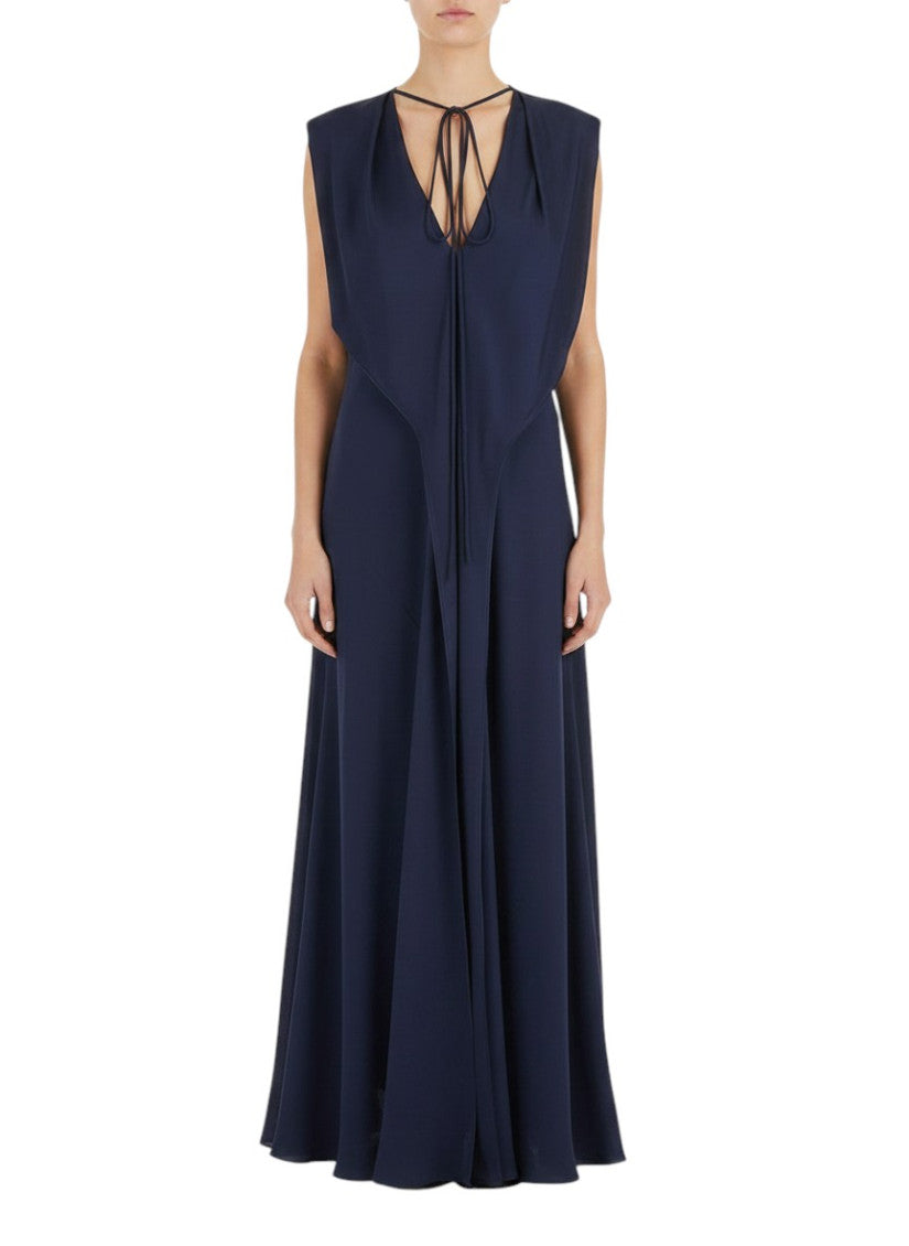 Blue V Neck Maxi Dress 1