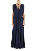 Blue V Neck Maxi Dress 1