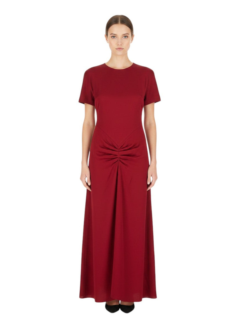 Red Crew Neck Maxi Dress 1