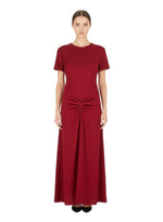 Red Crew Neck Maxi Dress 1