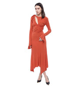 Red Round Neck Maxi Dress 1