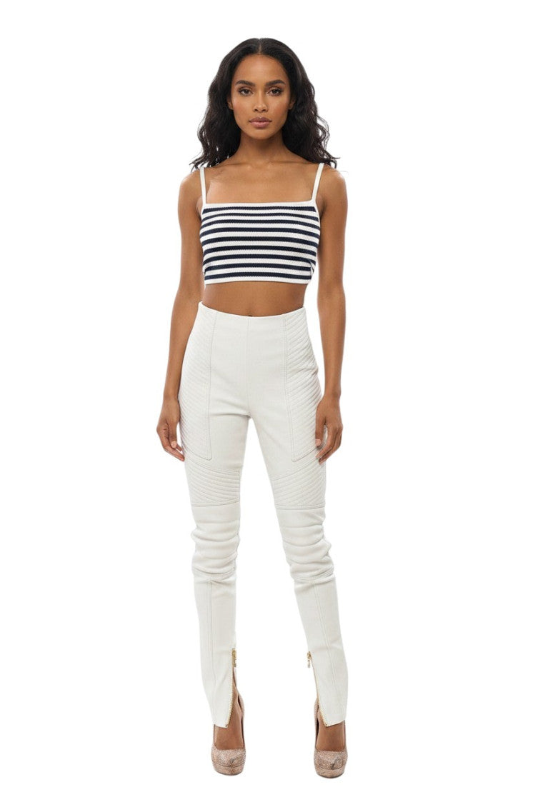 White Skinny Flat Front Pants 1