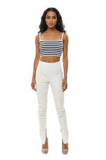 White Skinny Flat Front Pants 1