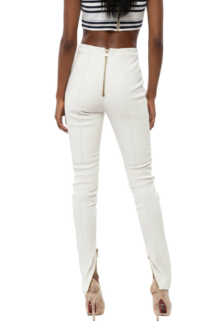 White Skinny Flat Front Pants 2