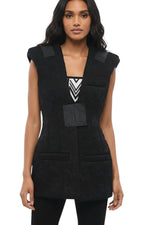 Black Lace V Neck Jacket 1