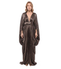 Brown V Neck Maxi Dress 1