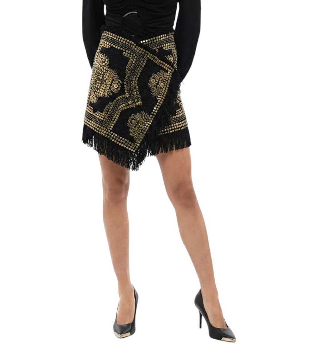 Black Studded Above Knee Skirt 1