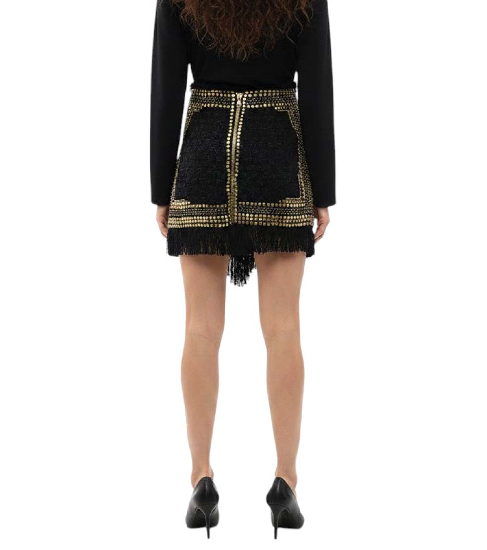 Black Studded Above Knee Skirt 2
