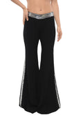 Black Flared Flat Front Pants 1