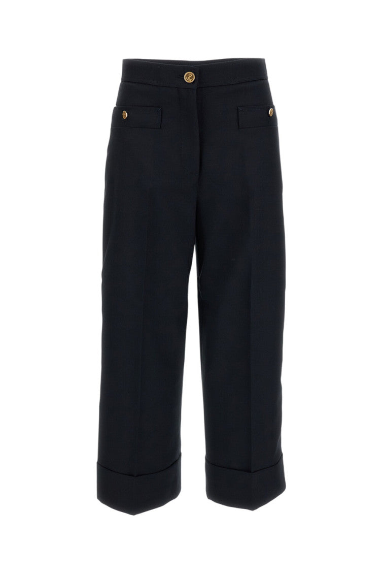 Black Straight Flat Front Pants 1