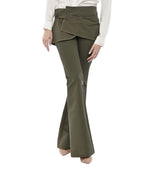 Dark Green Slim Bootcut Pants 1