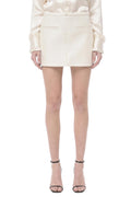 White Textured Above Knee Skirt 1
