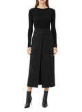 Black Solid Ankle Length Skirt 1