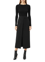 Black Solid Ankle Length Skirt 1