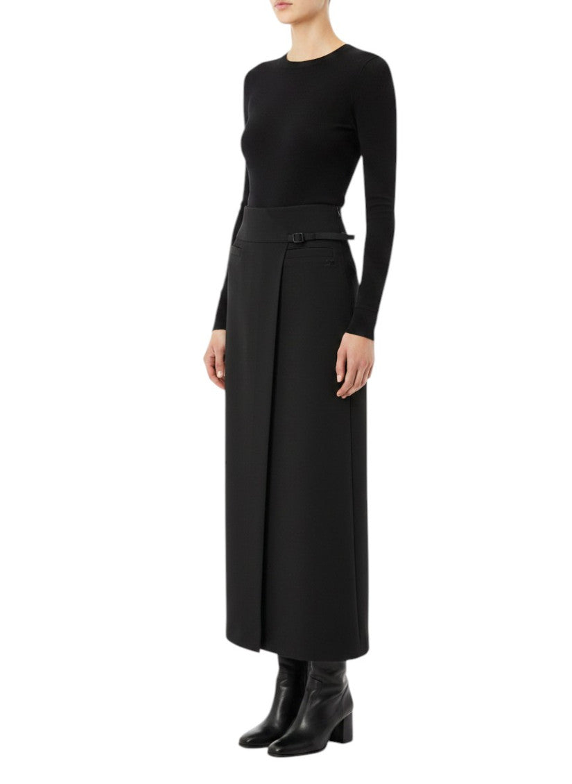 Black Solid Ankle Length Skirt 3