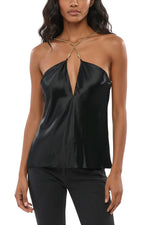 Black Solid Halter Neck Top 1